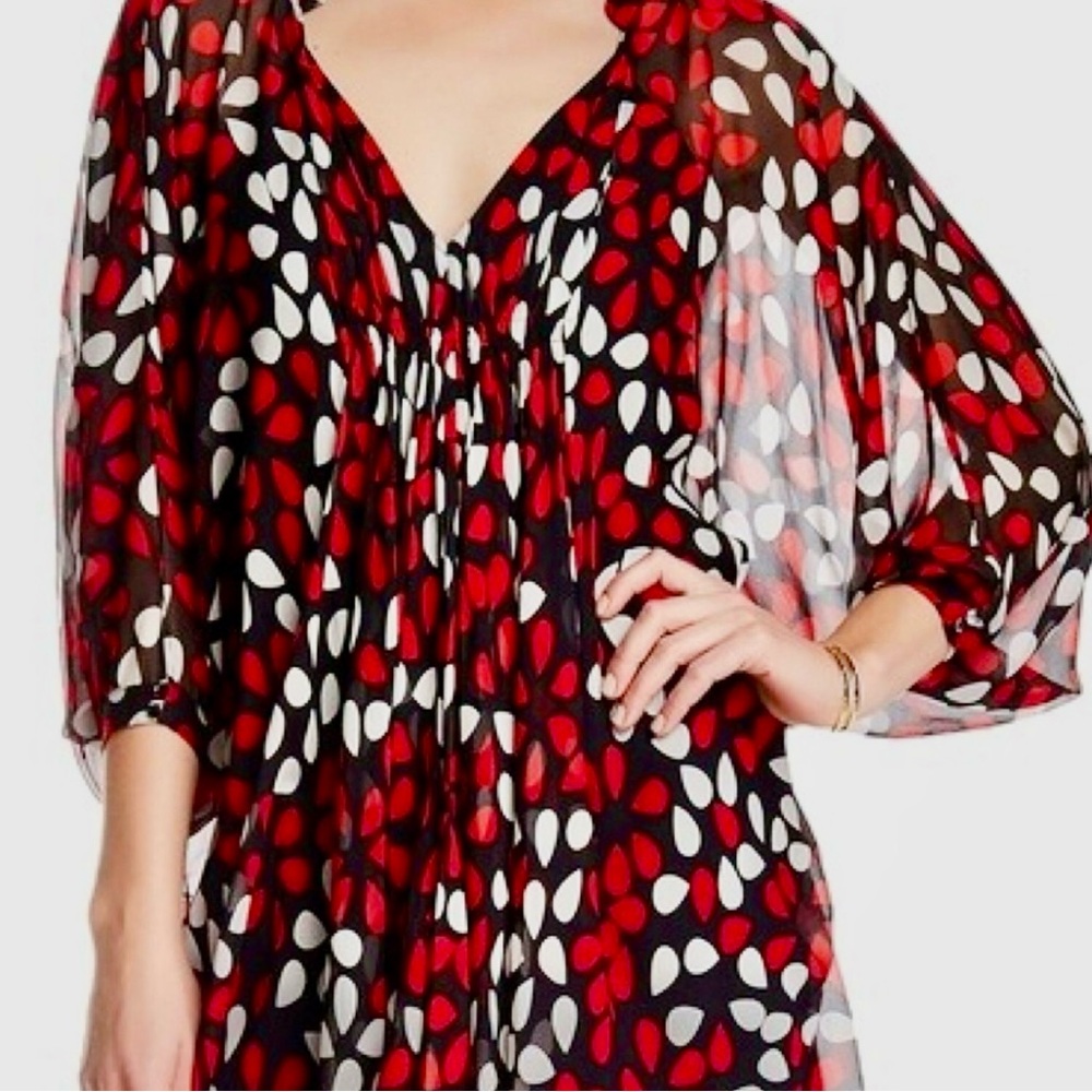 DVF Diane von Furstenberg Fleurette Floral Poppy Silk Dress